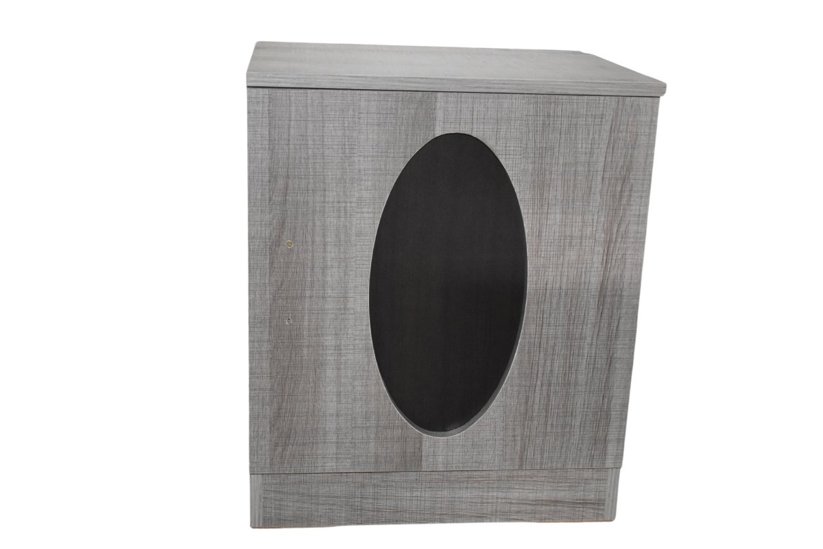 Grey Oval-Door Pedestal