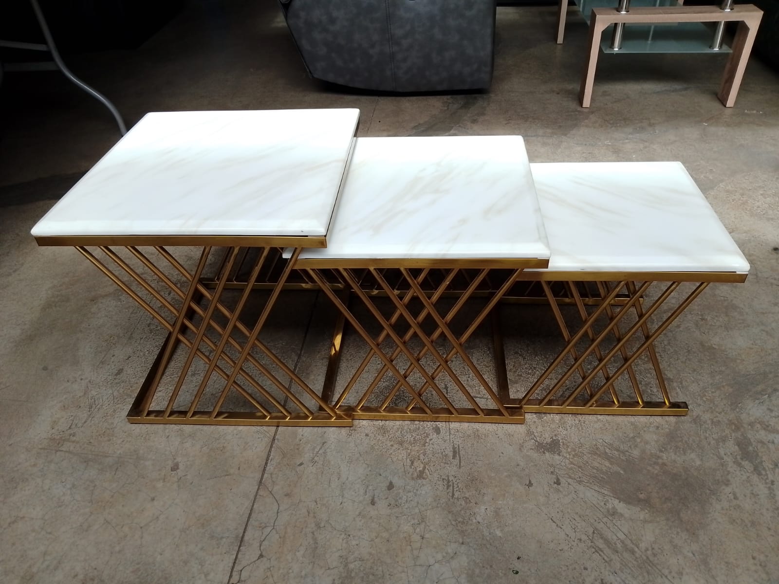 3 Tier Marble Coffee Table - White